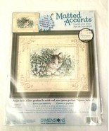 Dimensions Matted Accents Cross Stitch Kit &quot;Kitten &amp; Butterfly&quot; Cat Flow... - $13.00
