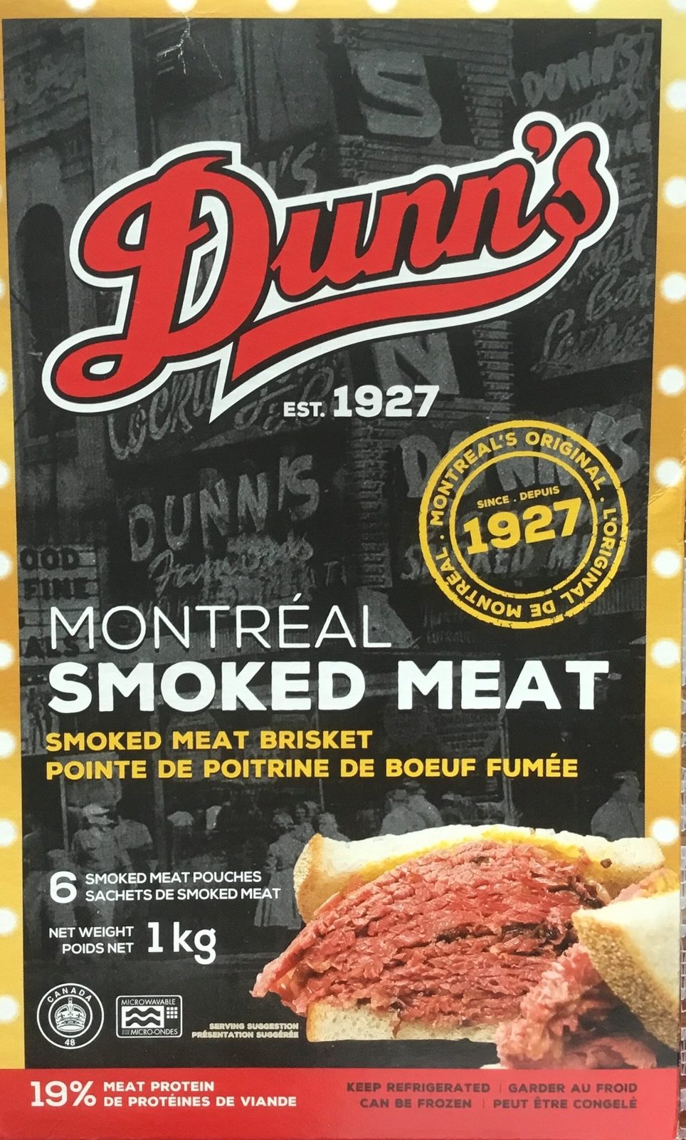 Dunn’s Montreal Smoked Meat Brisket 2 x 1kg boxes Canada Tinned, Jarred & Packaged Meats Dunn’s Montreal Smoked Meat Brisket 2 x 1kg boxes Canada Tinned, Jarred & Packaged Meats