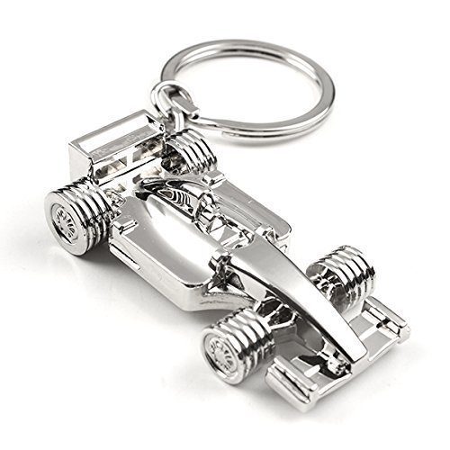 Mehr F1 Race Car Key Chain Driver Keychain w Key Ring Chrome Keychains