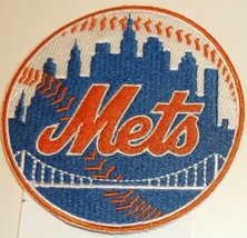 New York Ny Mets Embroidered PATCH~3 1/2" Round~Iron Sew On~Mlb~Ships Free In Us - $4.85