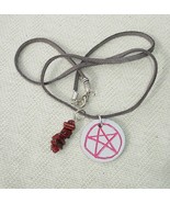 Handcrafted FIRE Element Necklace with Gemstone and Pentagram Necklace - $16.99