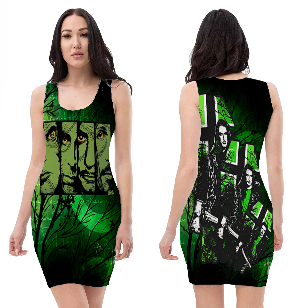 Type O Negative Sexy Bodycon Printed Sleeveless Dress