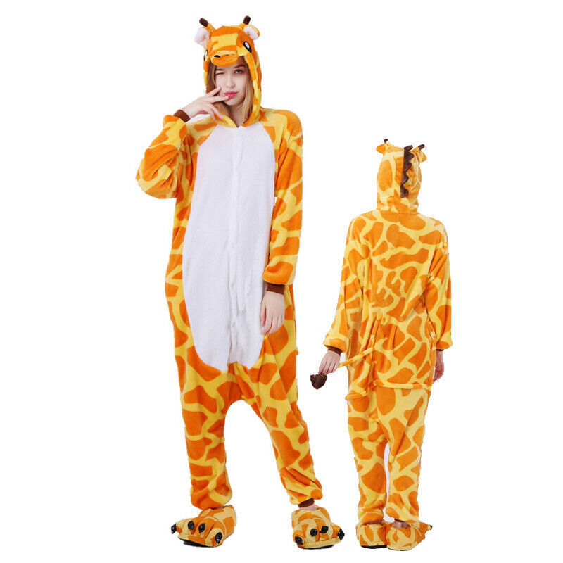 Adult Giraffe Onesis Animal Kigurumi Pajamas Halloween Cosplay Costume Jumpsuit
