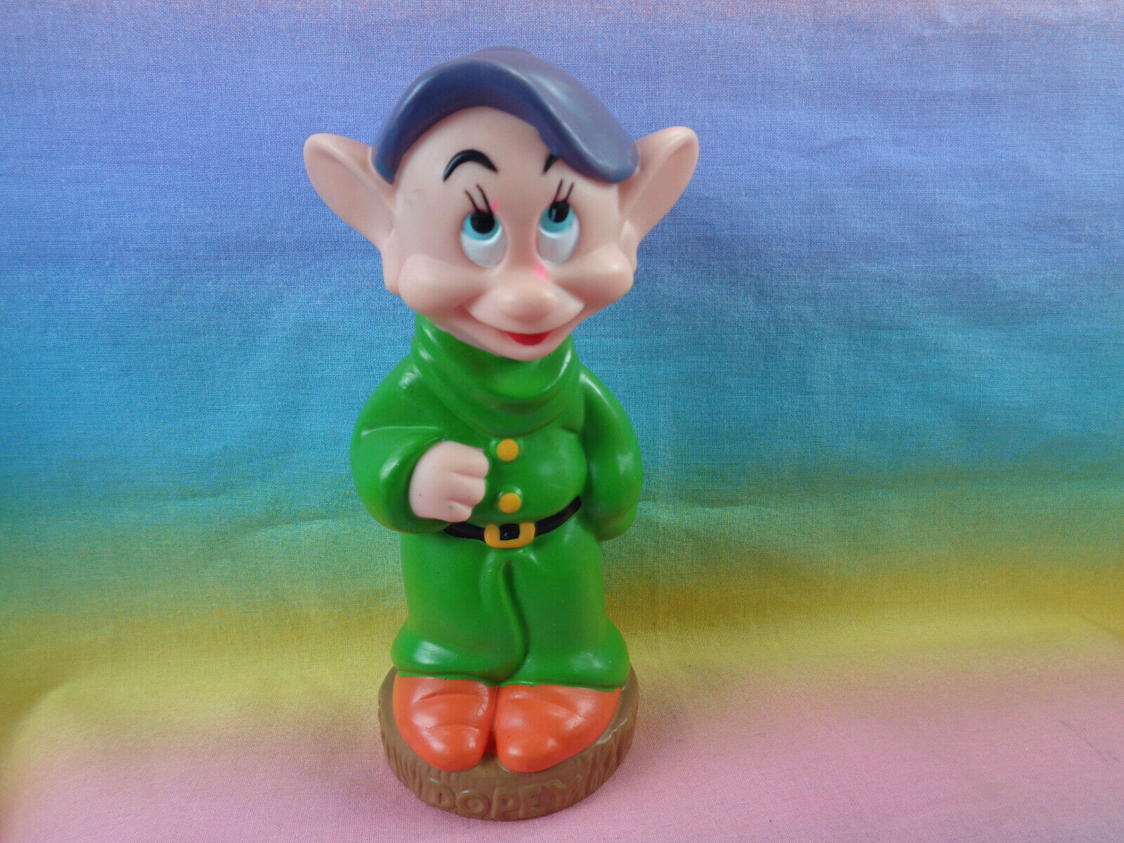 Disney Snow White And The Seven Dwarfs Rubber Dopey Squeak Vinyl Toy Figure As Is Tv And Movie 