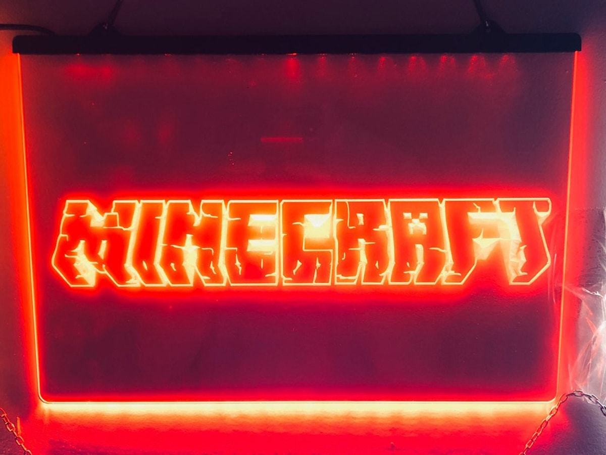 Minecraft Game Led Neon Sign home decor, room craft display glowing Neon