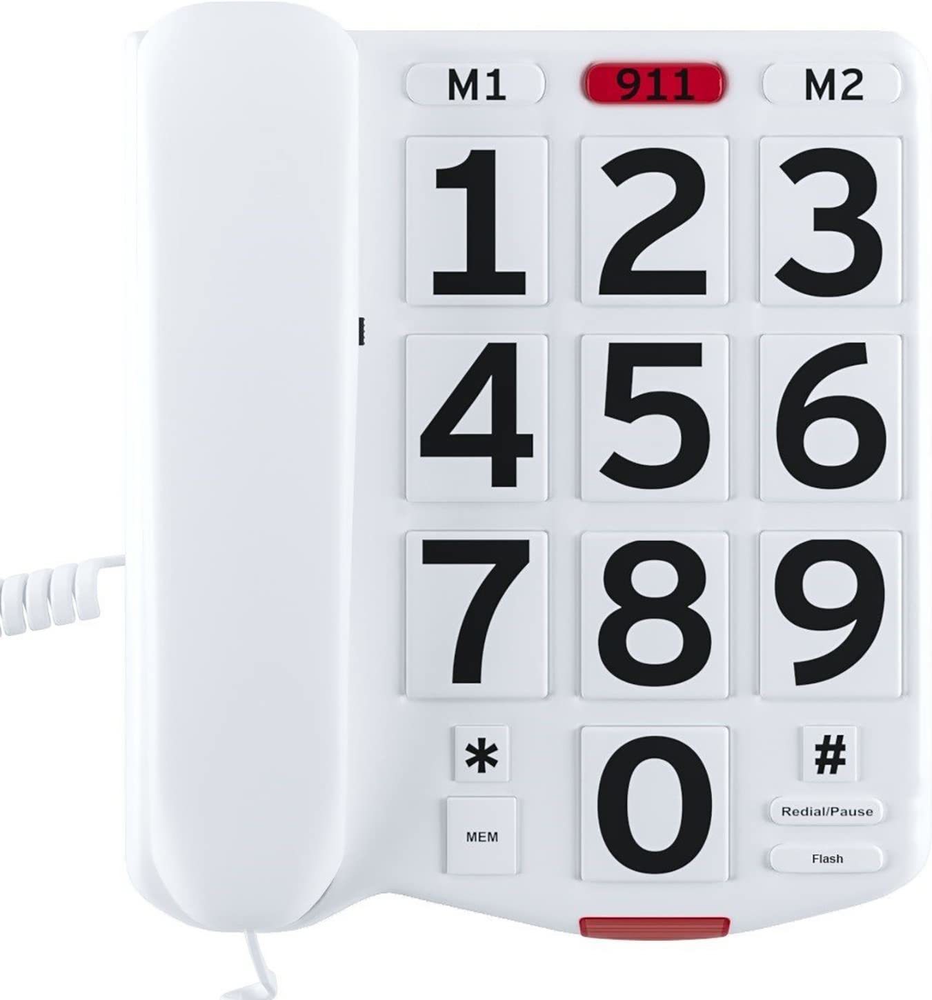 Home Intuition Big Button Corded Phone for Hearing and Visually