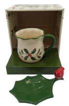 TEMP-TATIONS Ovenware by Tara Christmas Holly Cardinal Coffee Cup Mug wi... - $10.88