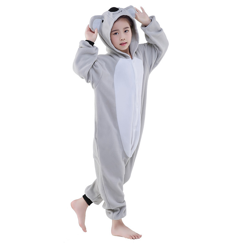 Kid's Kigurumi Pajamas Koala Onesie Pajamas Polar Fleece Gray Cosplay For Boys a