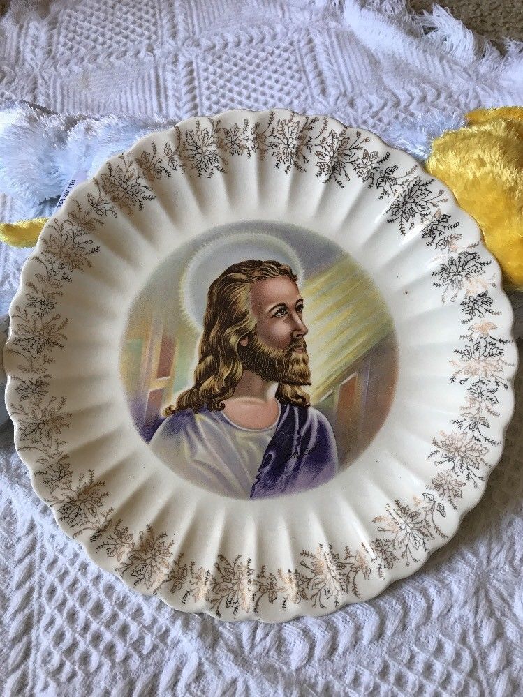 Sander's MFG Co Jesus Inspiration Religious Collector Plate 23k Gold