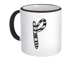 Monogram Letter P : Gift Mug Zebra Letter Initial ABC Animal Print Gift - $15.90