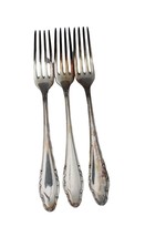 3 Vintage Wellner Germany Silverplate Dinner Fork 53167 Forks Set - $59.40