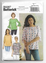 Butterick 6687 Misses Women Tops Loose fit, Hip Length, Sizes XSM Small ... - $12.00