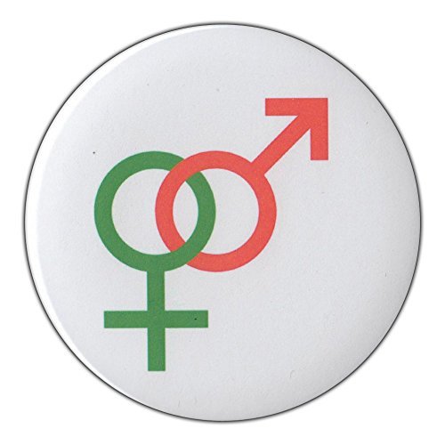 3 Pin Back Button Heterosexual Pride Symbol Green Red Straight