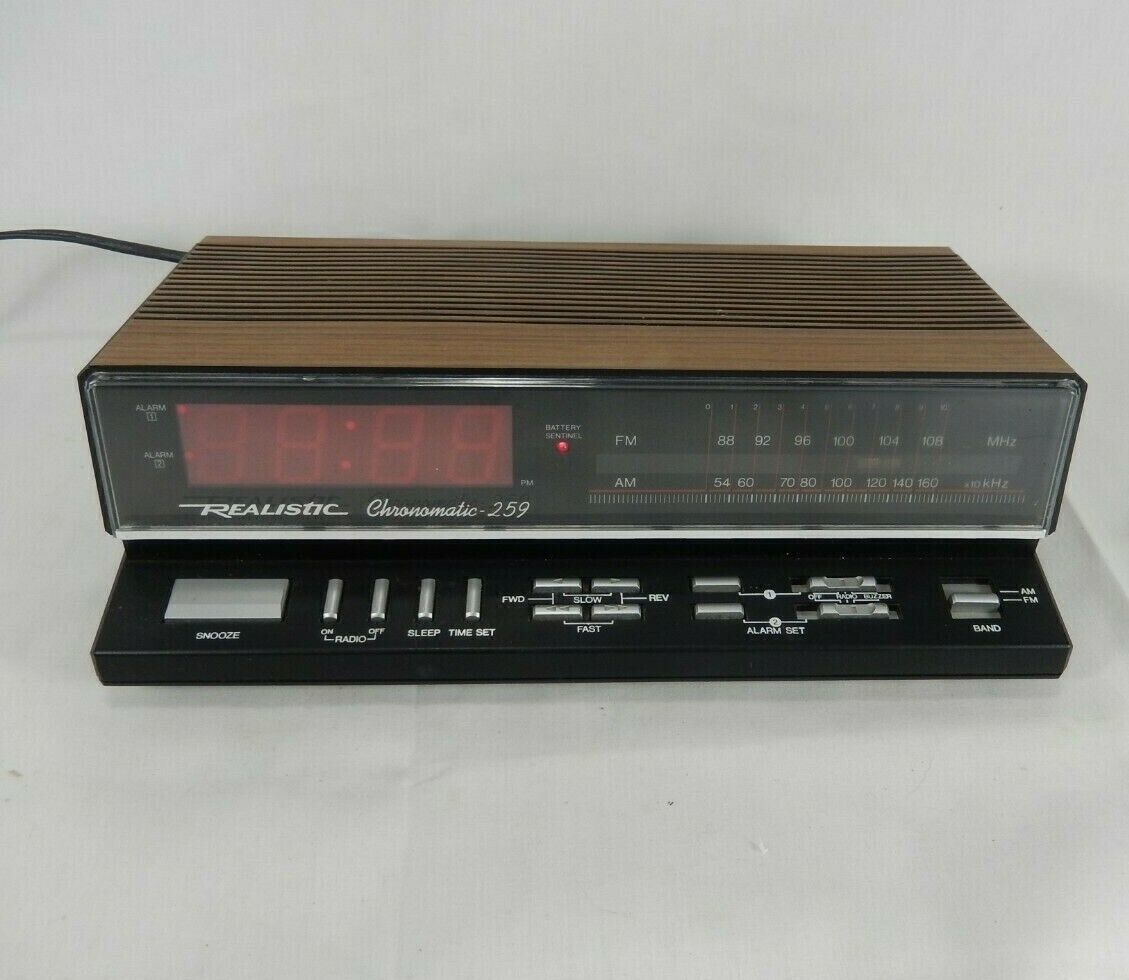 Vintage Realistic Chronomatic 259 Digital Alarm Clock AM FM Radio 12