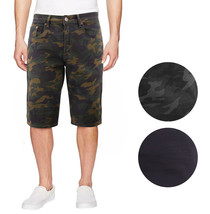 Men's Premium Stretch Cotton Blend Army Camouflage Casual Denim Jean Shorts