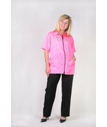 Hair Salon Stylist Groomer Nylon Hot Pink Jacket Smock PERSONALIZED Size... - $34.99