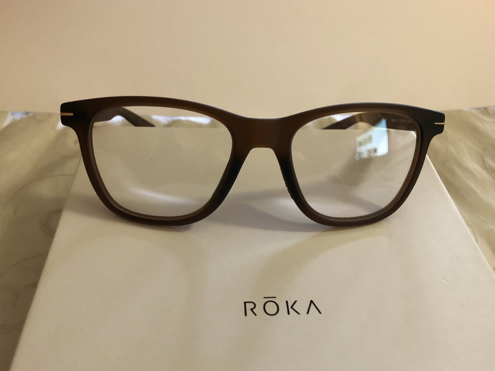 Roka Halsey E35030454 Lightweight Rectangular Glasses Eyeglass Frames Root Beer Eyeglass Frames