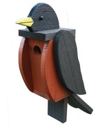 AMERICAN ROBIN BIRDHOUSE - Large Solid Wood Bird House Amish Handmade in... - $79.97