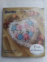 NEW Bucilla Ribbon Embroidery Kit Floral Splash Potpourri Heart 3"x3" 41002 NIP - $9.99