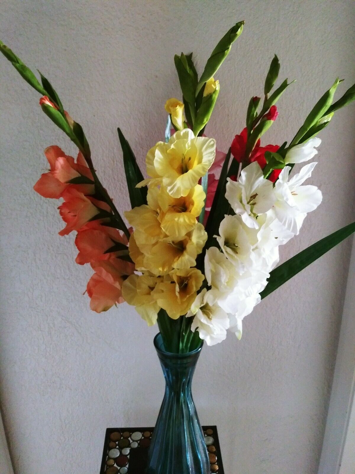 Absolutely Designer Quality Gladiolus Stems. Silk Flower. FIVE