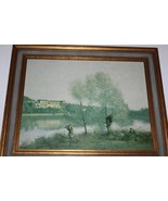 Jean-Baptiste-Camille Corot BEAUTIFUL VINTAGE RARE ART Lithograph  Ville... - $147.51