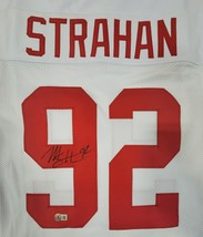 MICHAEL STRAHAN AUTOGRAPHED SIGNED PRO STYLE XL CUSTOM JERSEY BECKETT COA image 2