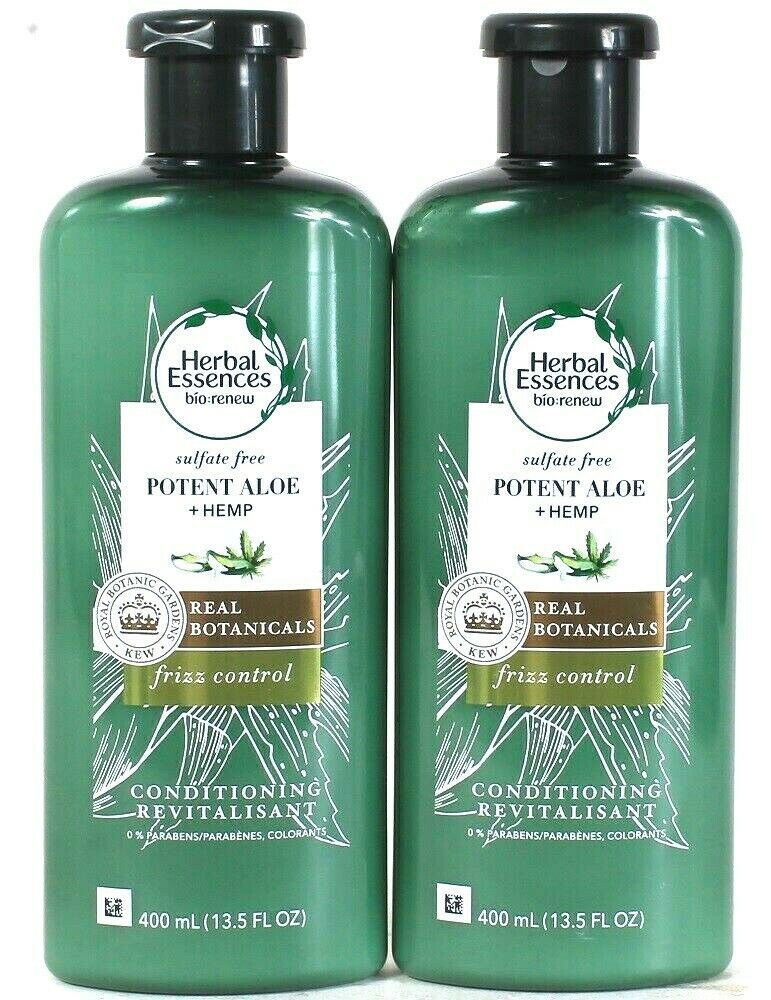 2 Herbal Essences Bio Renew 13.5 Oz Potent Aloe & Hemp Frizz Control