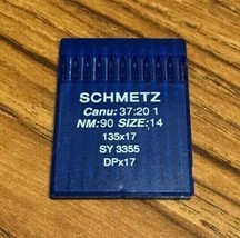 Schmetz DBX17 Sy 3355 CANU:37:20 1 NM:90 SIZE14 Industrial Sewing Machine Needle - $19.32