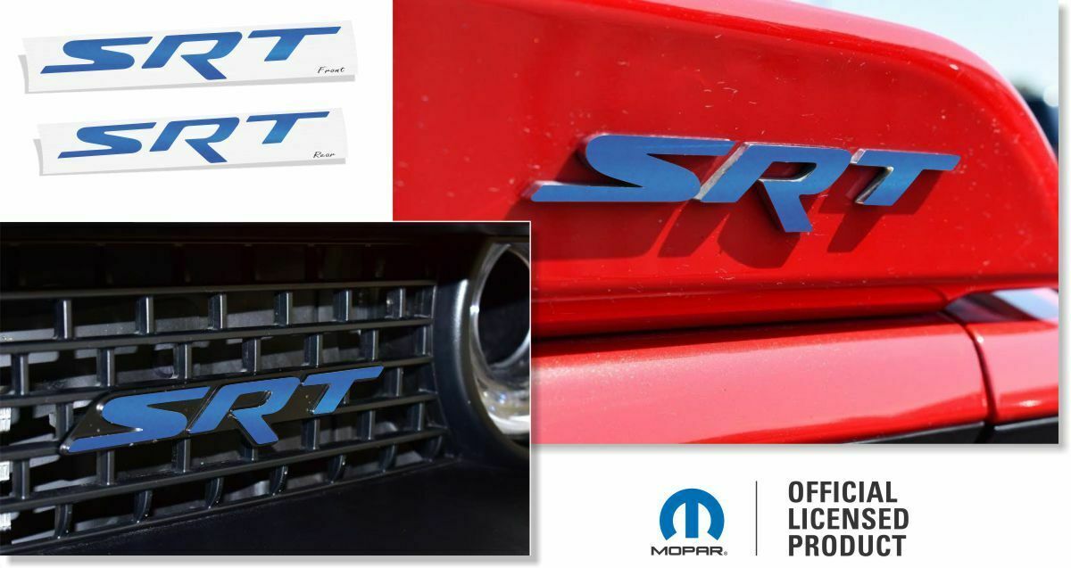 SRT Front Rear Emblem Overlay Decals Stickers - 2015-2016 Challenger SRT HELLCAT