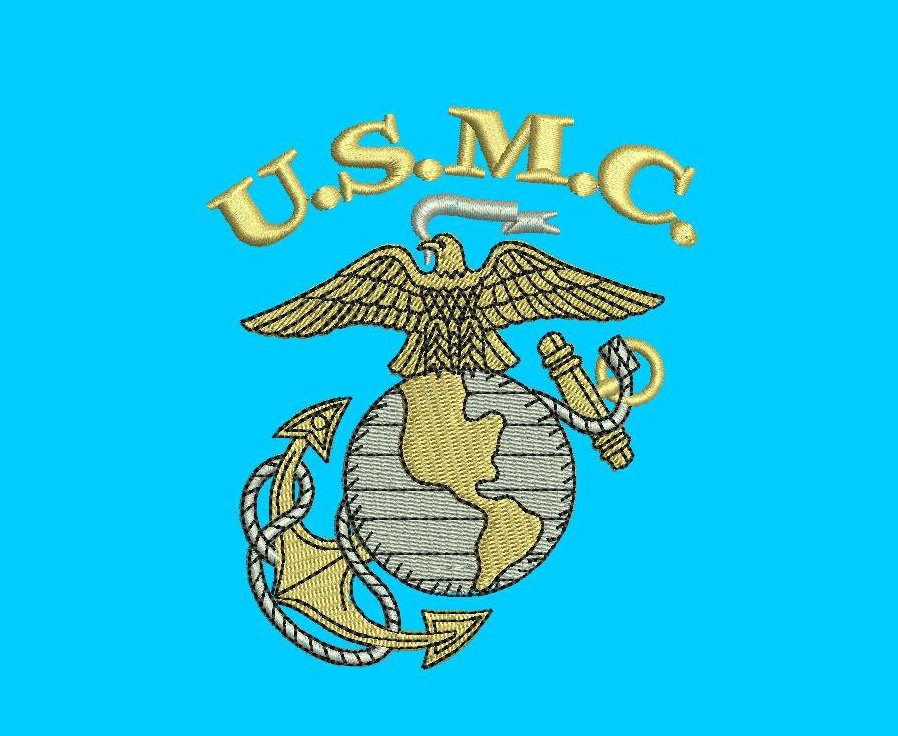 USMC Marines EGA 3 sizes digitized filled embroidery design Digital