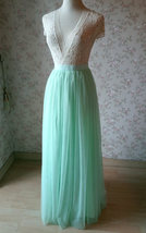 MINT GREEN Full Tulle Skirt Women High Waisted Plus Size Wedding Tulle Skirt image 5