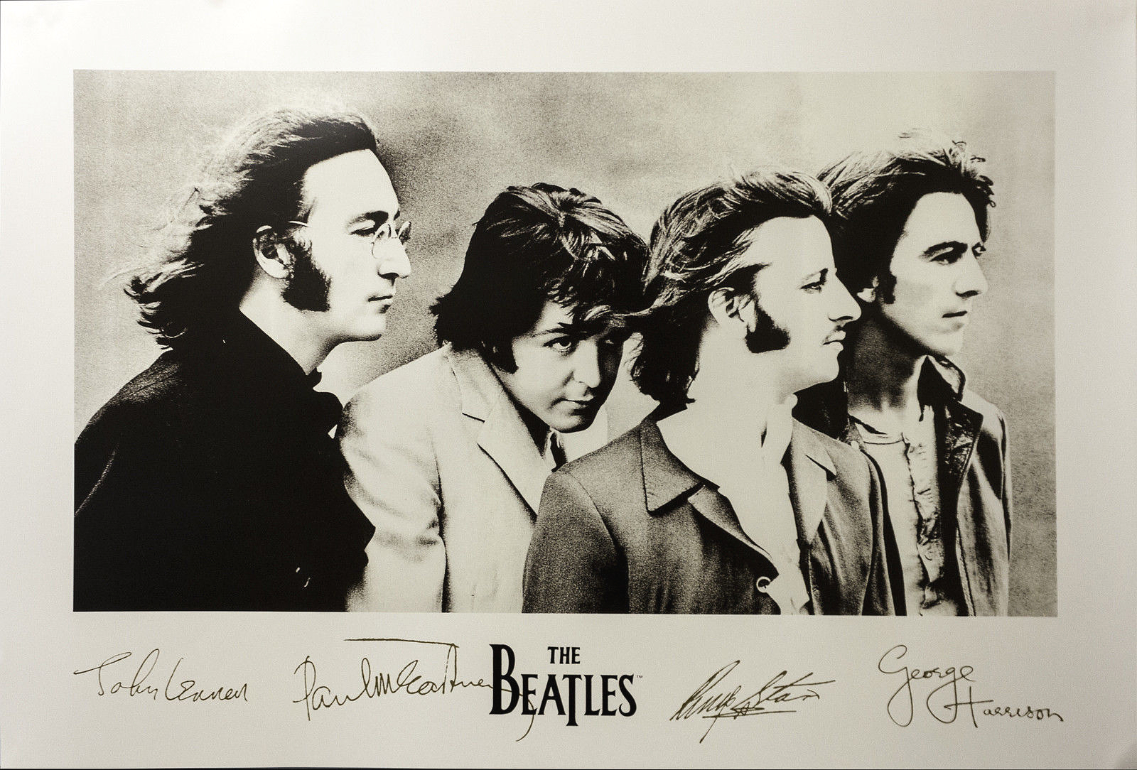 Beatles poster with signatures 36 x 24