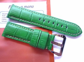 Handmade leather strap in 24mm - Green Summer in 24/22mm for your Panerai - $96.00