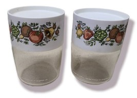 Vintage Pyrex Spice of Life Pair Small Jars Storage See N Store 70's 