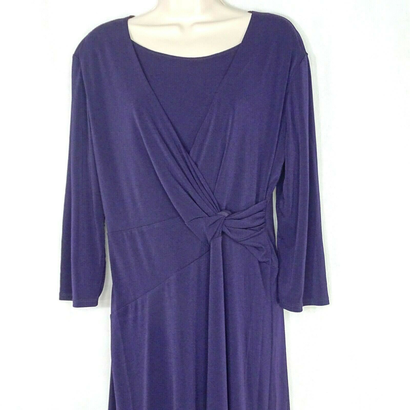 Serengeti Catalog A-line Dress Knotted Waist Women Size M Purple Long ...