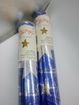 Christmas Foil Wrapping Paper Rolls Blue and Silver Stars Streaks Swirl ... - $11.29