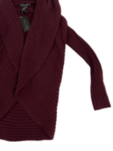 NWT Ralph Lauren Cashmere Blend Wrap Sweater Women Burgundy Cable Knit Small image 11