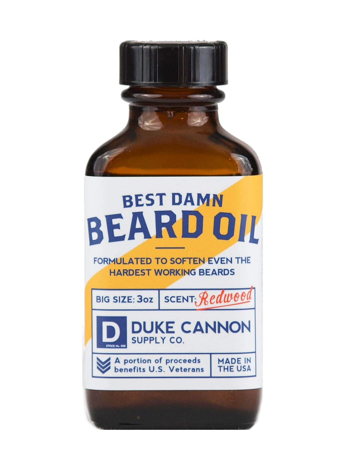 Duke Cannon Beard Bundle Redwood Scent Best Beard Oil, 3oz Beard Balm, 1.6o Hair Loss