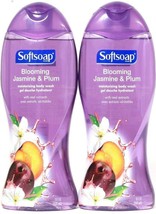 2 Ct Softsoap 20 Oz Blooming Jasmine & Plum Real Extracts Moisturizing Body Wash