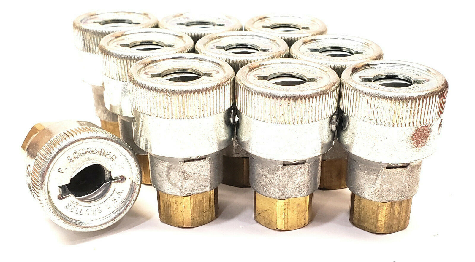 10 x Schrader Bellows 1/4 NPT Twist Lock Quick Connect Coupler Air Hose