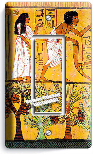 ANCIENT EGYPTIAN PEOPLE HIEROGLYPH WALL ART 1 GFCI LIGHT SWITCH PLATE ROOM DECOR