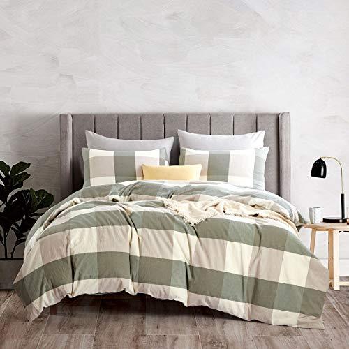 ATsense Duvet Cover Queen, 100% Washed Cotton, Bedding Duvet Cover Set, 3-Piece, - Duvet Covers ATsense Duvet Cover Queen, 100% Washed Cotton, Bedding Duvet Cover Set, 3-Piece, - Duvet Covers