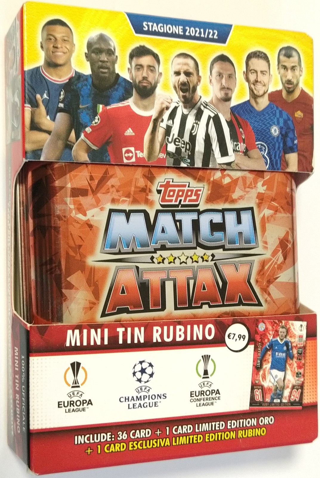 Match Attax Champions League 2021-22 Mini Tin Box Ruby Topps Italian Ed.