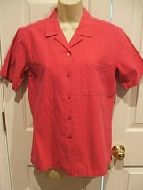 NWT CASUAL CORNER ANNEX HOT PINK 100% COTTON BUTTON FRONT SHIRT SIZ SMALL - $12.86