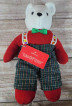 Vintage Hallmark Plush Timothy Teddy Bear Stuffed Animal Christmas 9" New - $16.48