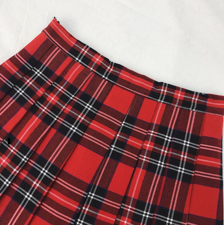 Red Plaid Skirt Women Girls Red Pleated Plaid Skirt Plus Size Pleated Mini Skirt Women S Clothing