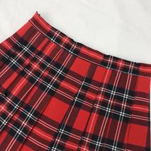 RED Plaid Skirt Women Girls Red Pleated Plaid Skirt Plus Size Pleated Mini Skirt image 5