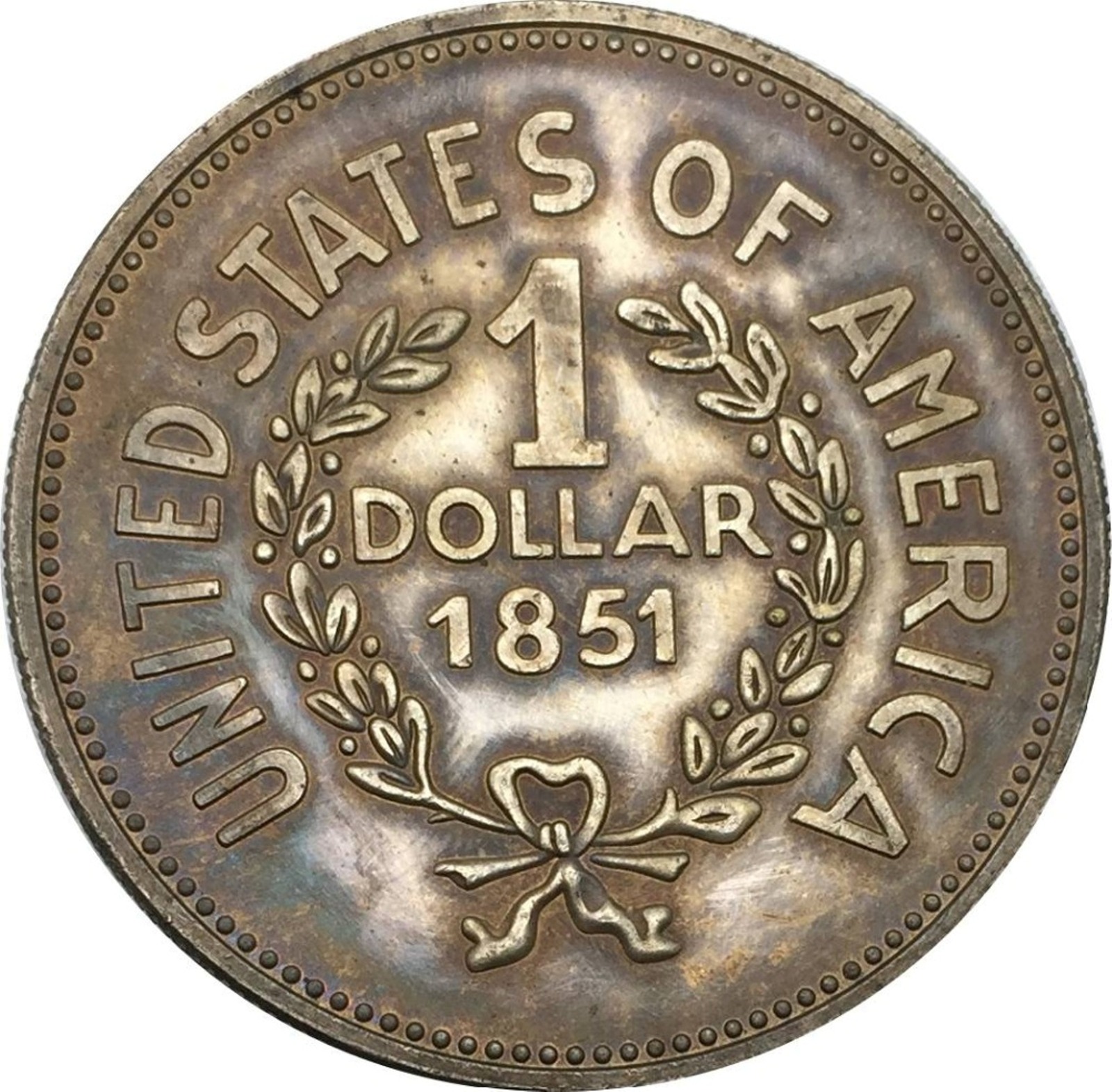 Rare Antique USA United States 1851 One Dollar Indian Head Coin 