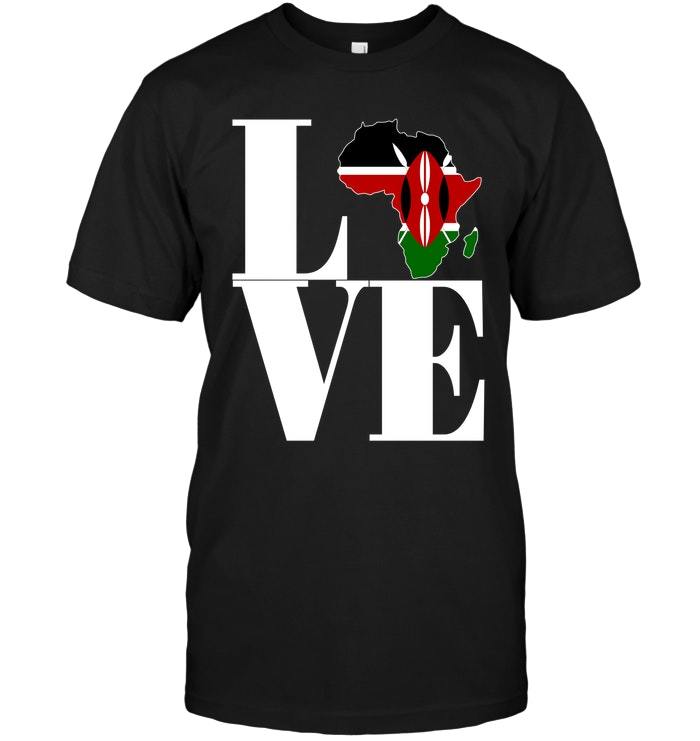 Kenyan pride I love Africa map Kenya flag t shirt TShirts, Tank Tops