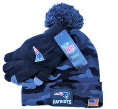 New England Patriots Nfl Premium Men's Camo Cuffed Knit Winter Hat&Glove Set $50 - $32.66